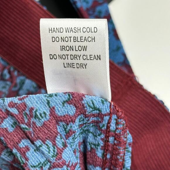 NWT Alice Blue Maroon Micro Floral Print Pleated Midi Skirt Womens Size Large L - Picture 9 of 10